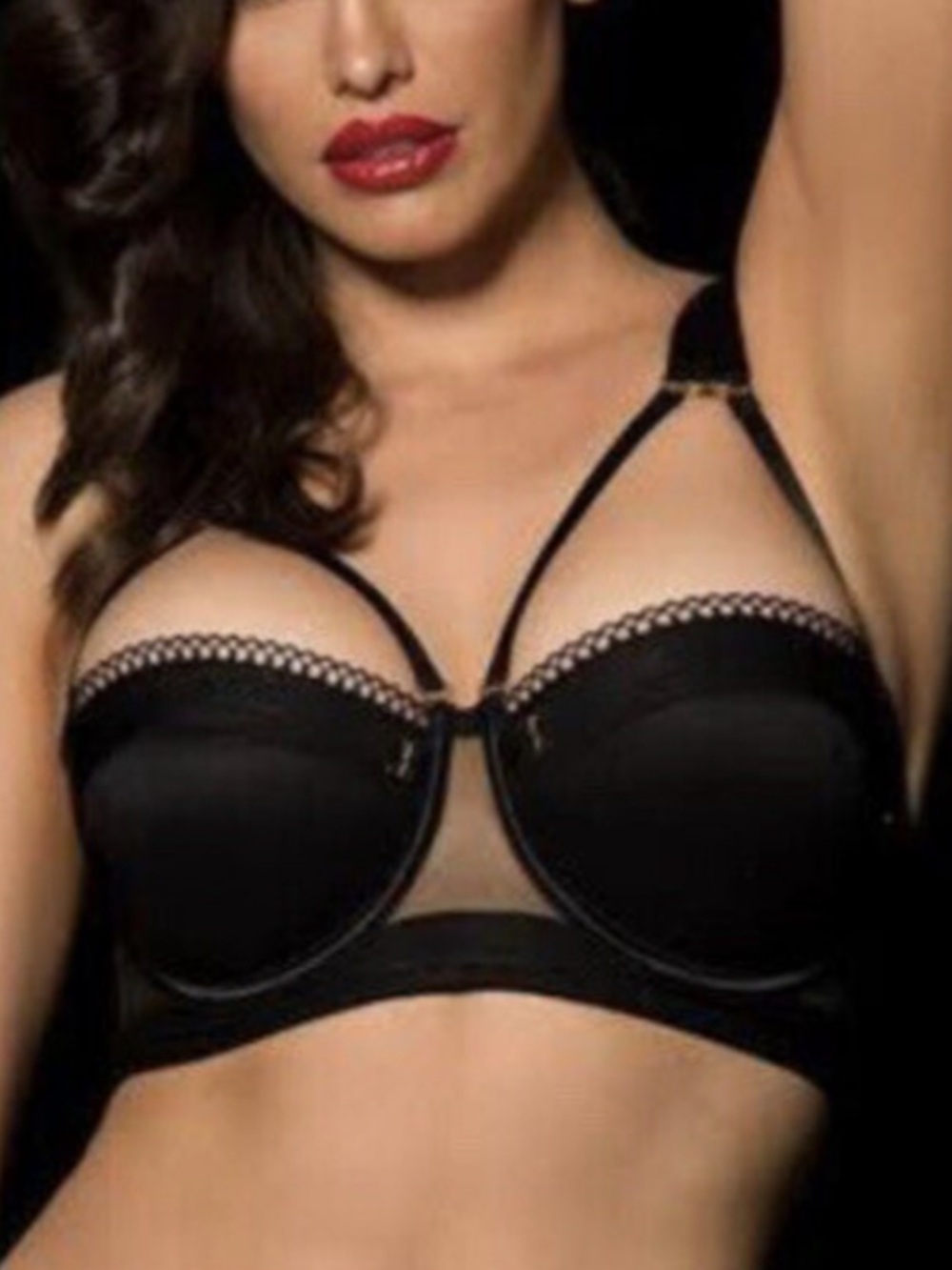 Honey Birdette Black Vienna Strappy Balconette Bra